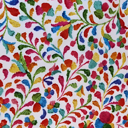 Tela Estampada Patrones Mexicanos, Bordados, Rosas (1 M)