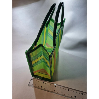 Bolsa Asa Plástico 17x19x8cm 10pzas, Colores Surtidos Multicolor Cuadros