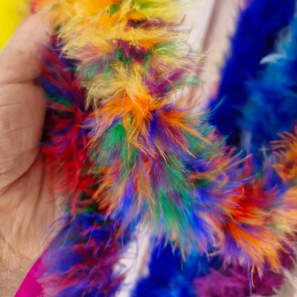 Boa Estola Marabu Trikelle - Plumas Artificiales Elegantes Multicolor