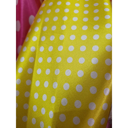 Tela Lunares Satinada Vestuarios Y Más ( 1 Metro) Amarillo Lunares Blancos Chicos