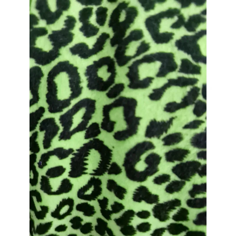 Tela  Afelpada Microtech De Leopardo (1metro) Verde Lima Microtech Leopardo
