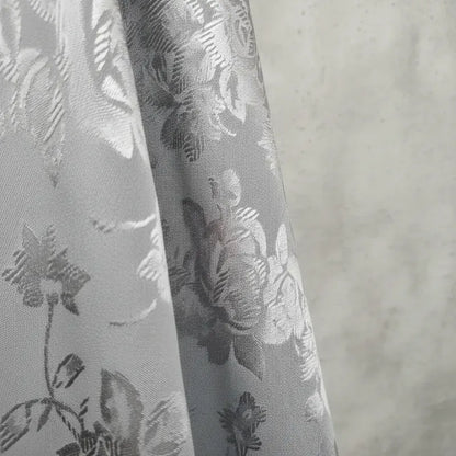 Tela Raso Jaquard, Vestidos (1metro) Gris Con Relieve