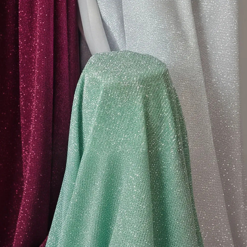 Tela De Punto Con Glitter Vestidos De Gala Graduaciones(1 M) Agua