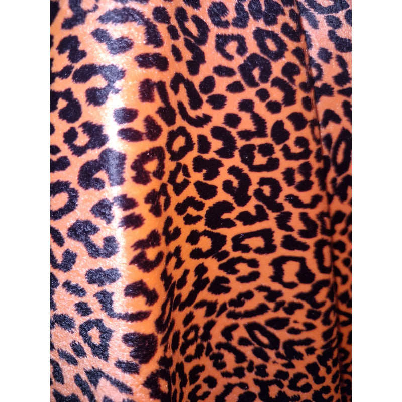 Tela  Afelpada Microtech De Leopardo (1metro) Naranja Microtech Leopardo