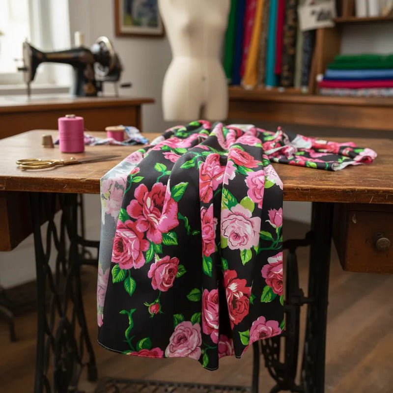 Tela Estampada Con Flores Varios Colores (1 Metro)