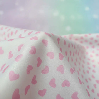 Tela Satinada Estampado De Corazón  14 De Febrero (5 Metros)