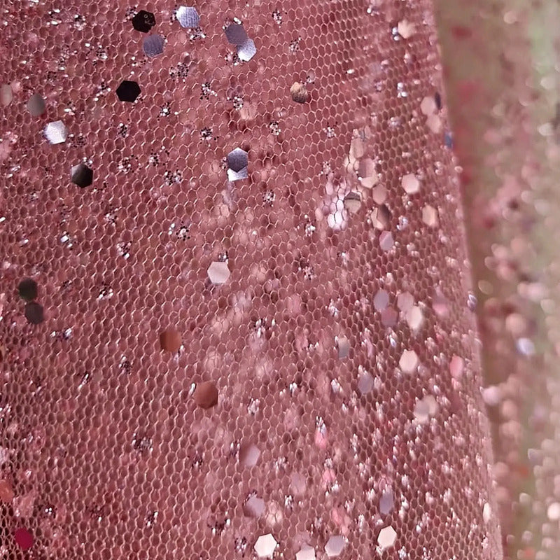 Tul Con Brillos Glitter Varios Colores (1 M) Rosa Pálido