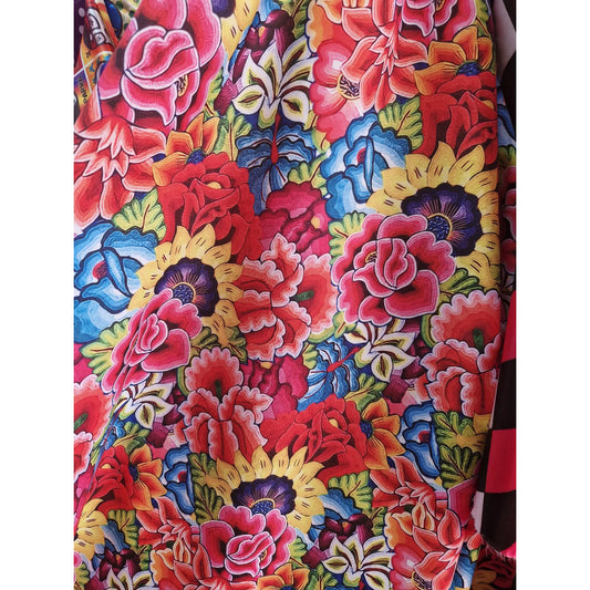 Tela Estampada Flores Tergal ( 1 Metro) Multicolor Tergal Estampado
