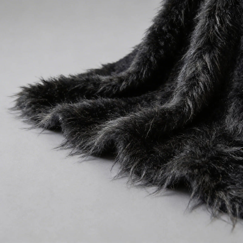 Tela Peluche Plus Premium Pelo Largo ( 50cms.) Negro Peluche Pelo Largo