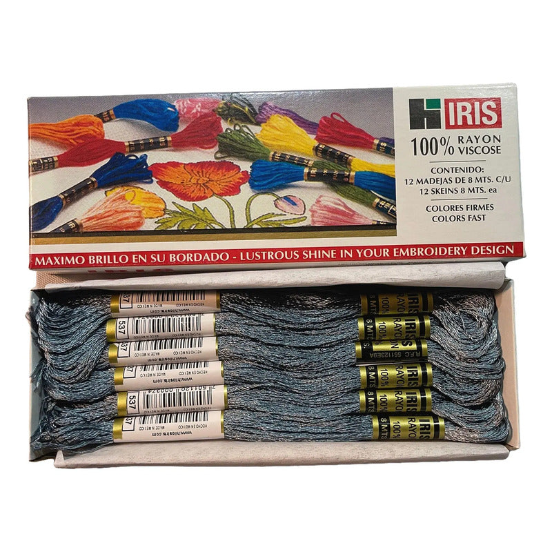 Hilo Vela Para Bordar Iris Rayón Satinado (caja: 12 Madejas) Escribe En El Chat De Tu Compra El Color Que Desees
