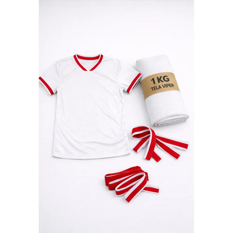 Tela Deportiva 1kg +3 Vivos Rinde 3 Playeras México Blanco Liso Viper