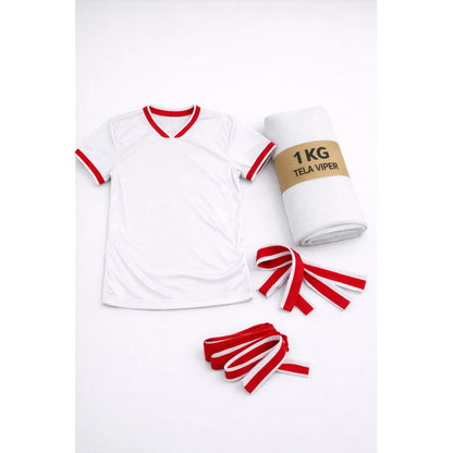 Tela Deportiva 1kg +3 Vivos Rinde 3 Playeras México Blanco Liso Viper