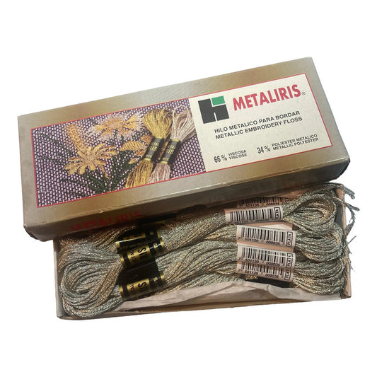 Hilo Vela Metálico P/ Bordar Metaliris (caja: 12 Madejas) Plateado