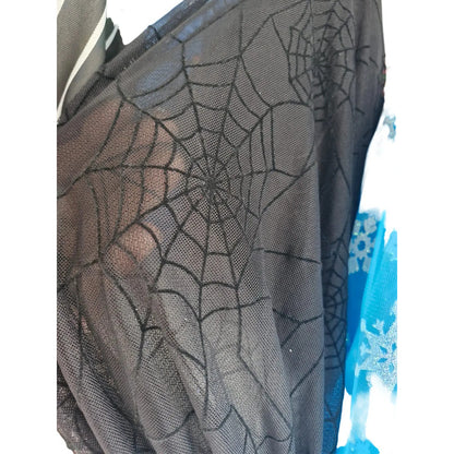Tela Mesh Negro Disfraz Halloween, Día De Muertos (1 M) Negro Telaraña