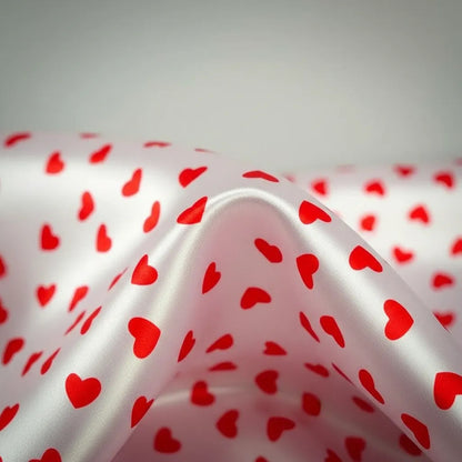 Tela Satinada Estampado Corazones San Valentín (10 Metros)