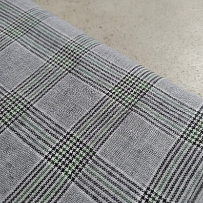 Tela  Uniforme Secundaria Gales( 1 Metro) Gris Escocés Verde