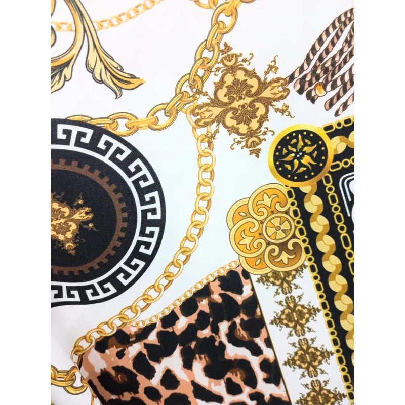 Tela Estampada Con Cadenas (1 Metro)