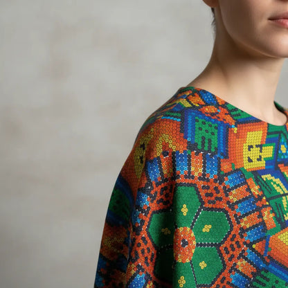 Tela Estampada México Efecto Bordado Y Mandalas (1 Metro)