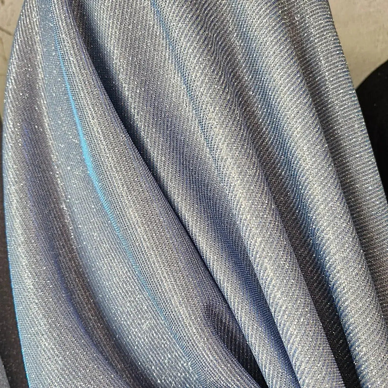 Tela De Punto Con Glitter Vestidos De Gala Graduaciones(1 M) Azul Claro
