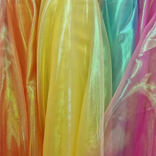 Tela organza tornasol color amarillo