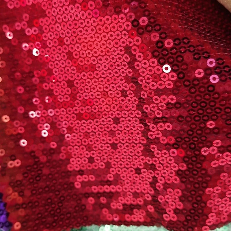 Tela Con Lentejuelas Varios Colores Vestidos De Gala (1 M) Rojo Metálico