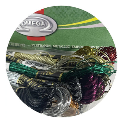 Hilo Metálico Para Bordar Omega - Caja Con 6 Madejas