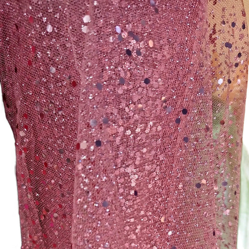 Tul Con Brillos Glitter Varios Colores (1 M) Rosa Pálido