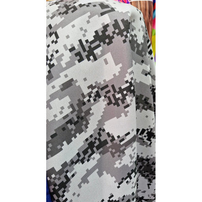 Tela Tergal Camuflaje ( 1 Metro) Gris Camuflaje Pixeles