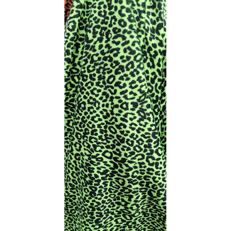 Tela  Afelpada Microtech De Leopardo (1metro) Verde Lima Microtech Leopardo