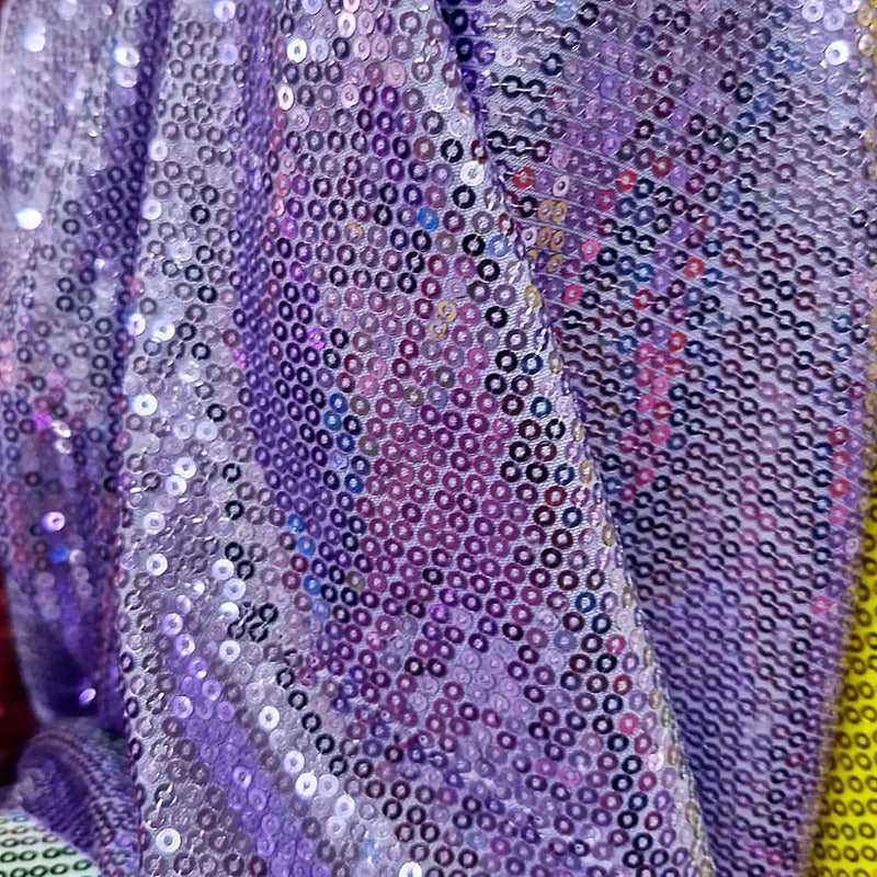 Tela Con Lentejuelas Varios Colores Vestidos De Gala (1 M) Lila Metálico