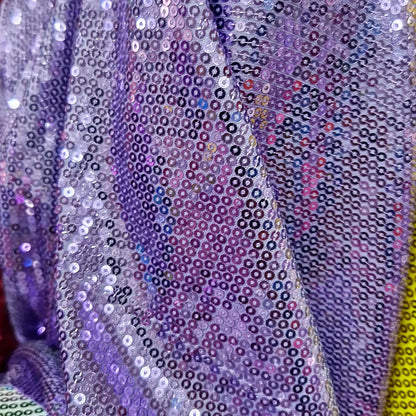 Tela Con Lentejuelas Varios Colores Vestidos De Gala (1 M) Lila Metálico