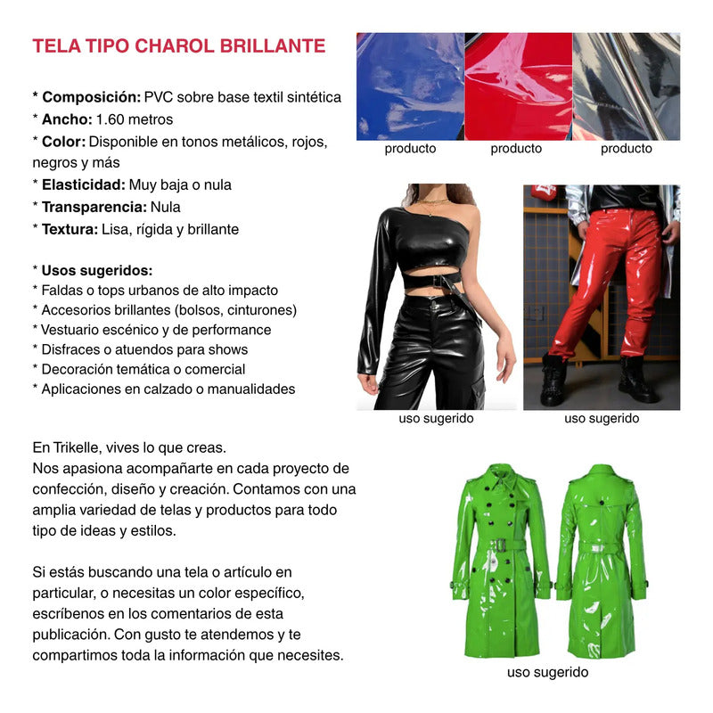 Tela Tipo Charol Brillante (1 Metro) Naranja
