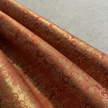 Tela Jacquard Litúrgica Para Iglesia Altar 2m Naranja Oscuro Litúrgica