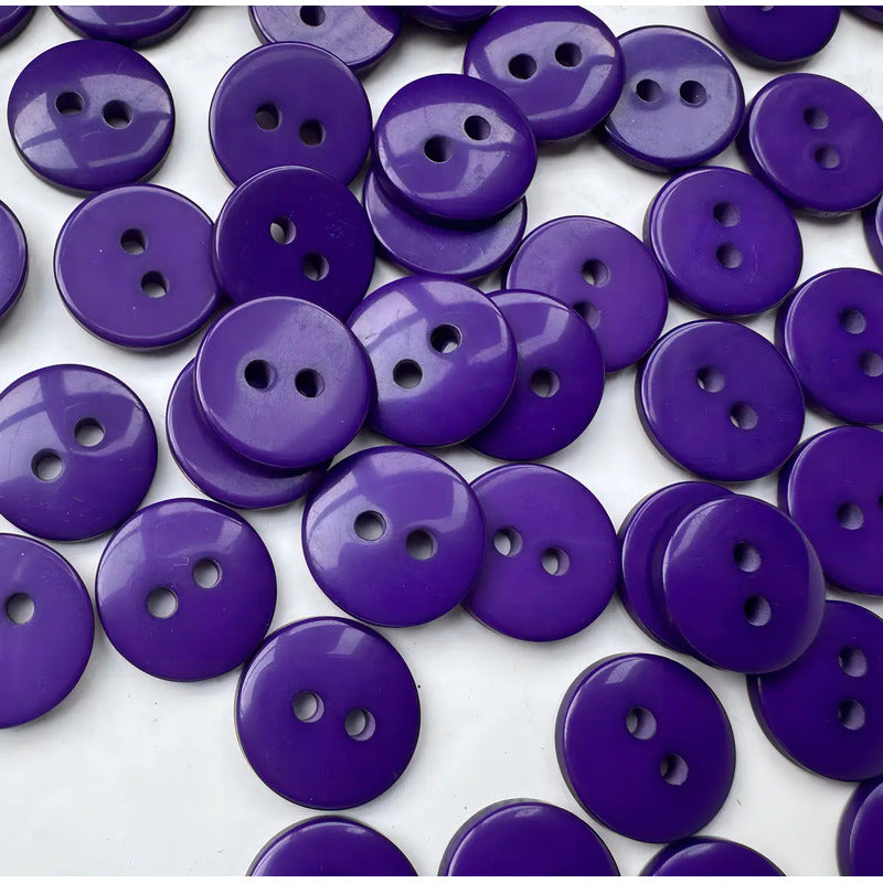 Botones Trikel 15mm 2 Hoyos Morados Frasco 144pzs Para Ropa Confección Morado 1.5 Mm
