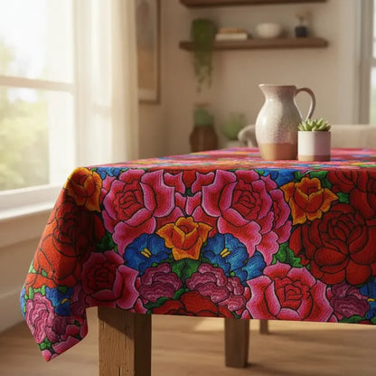 Tela Estampada Patrones México Flores Aves Mayoreo (10m)