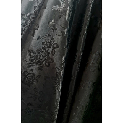 Tela Raso Jaquard, Vestidos (1metro) Negro Relieve