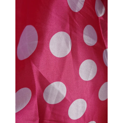 Tela Lunares Satinada Vestuarios Y Más ( 1 Metro) Rosa Mexicano Lunares Blancos Grandes