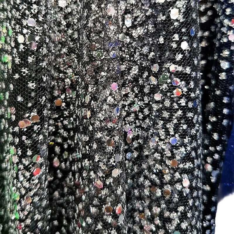 Tul Con Brillos Glitter Varios Colores (1 M) Negro