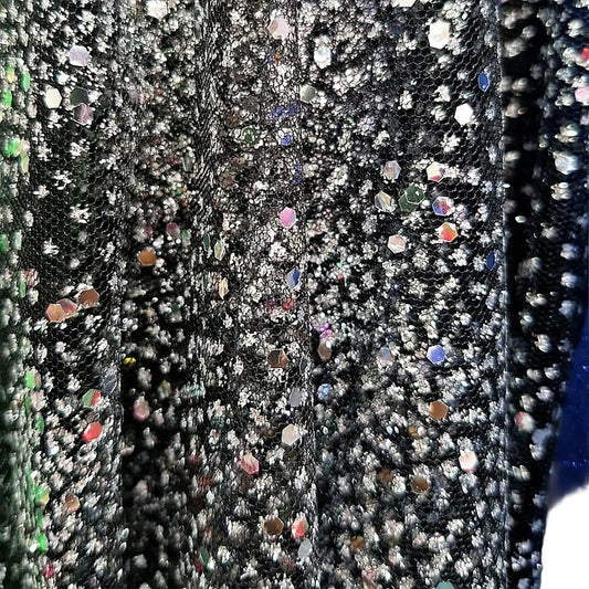 Tul Con Brillos Glitter Varios Colores (1 M) Negro