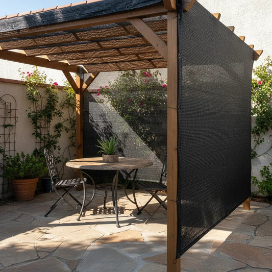Malla sombra negra HDPE 90% con protección UV por metro