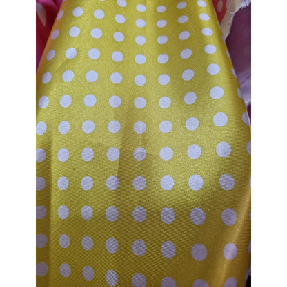 Tela Lunares Satinada Vestuarios Y Más ( 1 Metro) Amarillo Lunares Blancos Chicos