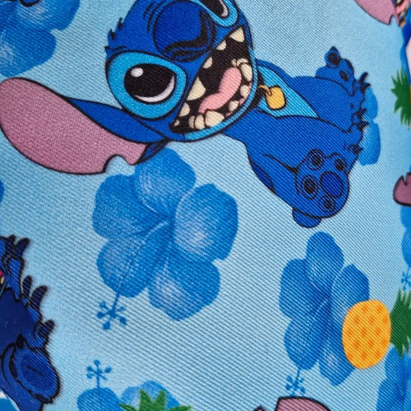 Tela De Gabardina Estampada Lilo Y Stitch (1 Metro) Azul Claro Stitch
