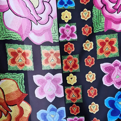 Tela Estampada Patrones Mexicanos, Bordados, Rosas (1 M)