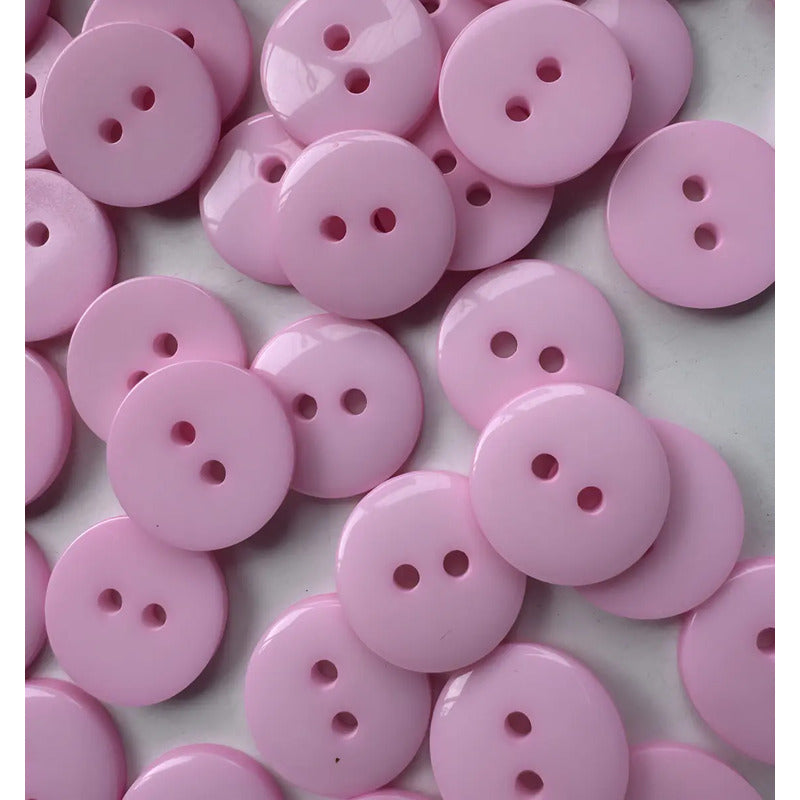 Pack De Botones Trikel De Pasta De 1.5 Cm Con 2 Hoyos Para Costura, Rosa Pastel 1.5 Mm