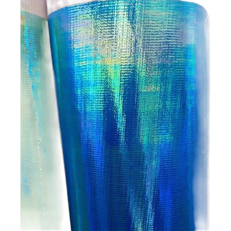 Tela Organza Tornasol Cenicienta Rígida Con Cuerpo (1 M) Azul