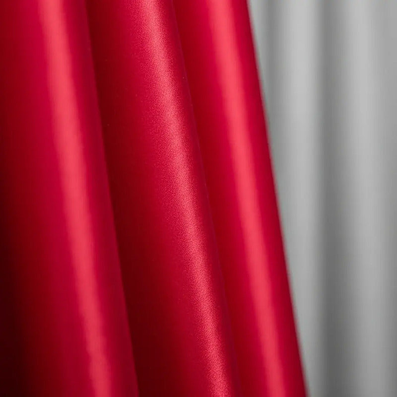 Tela  Satin Back , Para Vestido Y Pijamas( 1 Metro) Rojo Liso