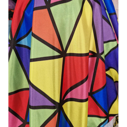 Tela Triángulos Brillante Modelo Soccer  (1 Metro) Colores Triángulos