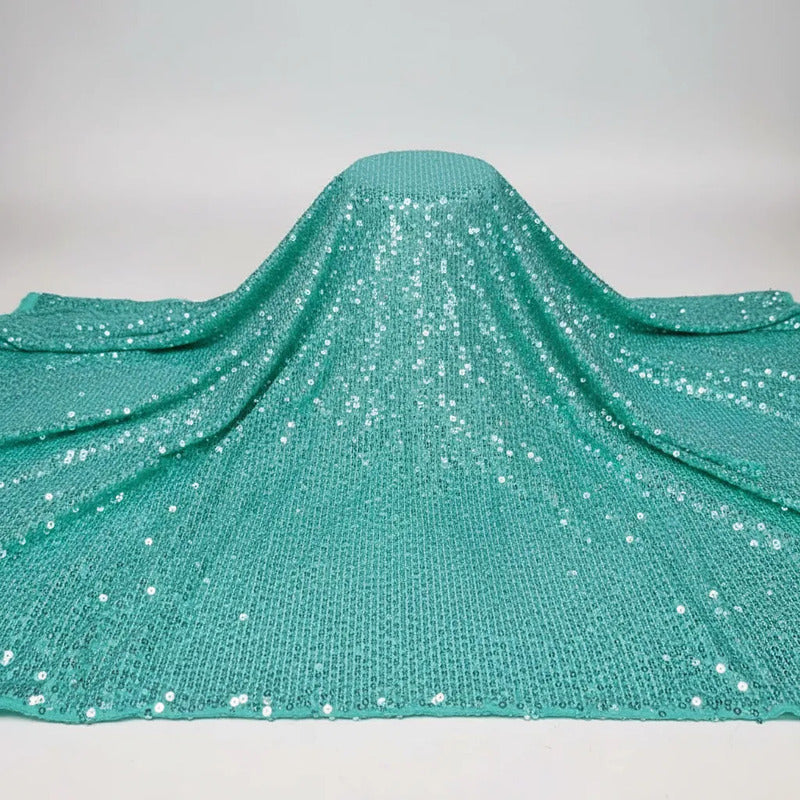 Tela Con Lentejuelas Varios Colores Vestidos De Gala (1 M) Turquesa Metálico