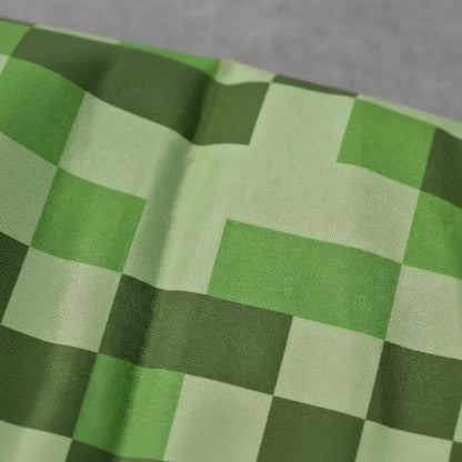 Tela Estampa Bombay  De Minecraft (1 Metro) Verde Cuadros
