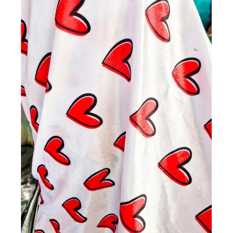 Tela De Terciopelo Con Corazones San Valentín (1 Metro)